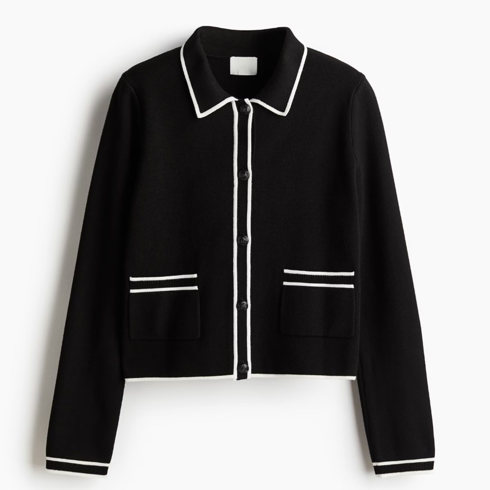 Knit Cardigan with Contrast